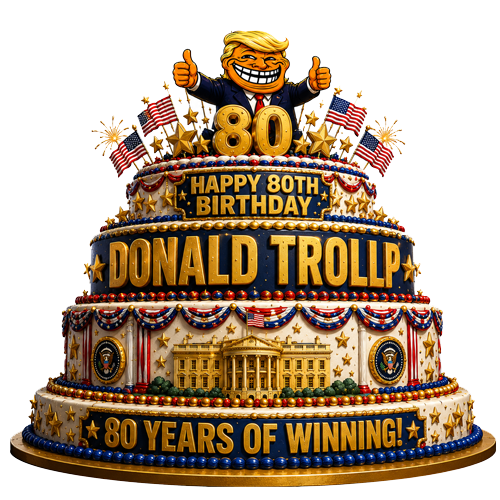 Happy 80th Birthday Donald Trollp cake